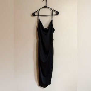 re:named Wrap Black Midi Dress Size Large